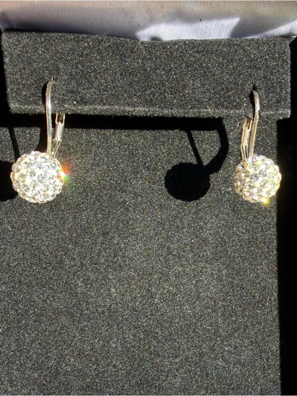 Crystal Pavé Drop Earrings - Clear Sparkle - Picture 2 of 5